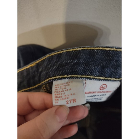 AG Adriano Goldschmied The Club Flare Leg Low Rise Jeans Size 27R EUC Dark Wash - Picture 7 of 9